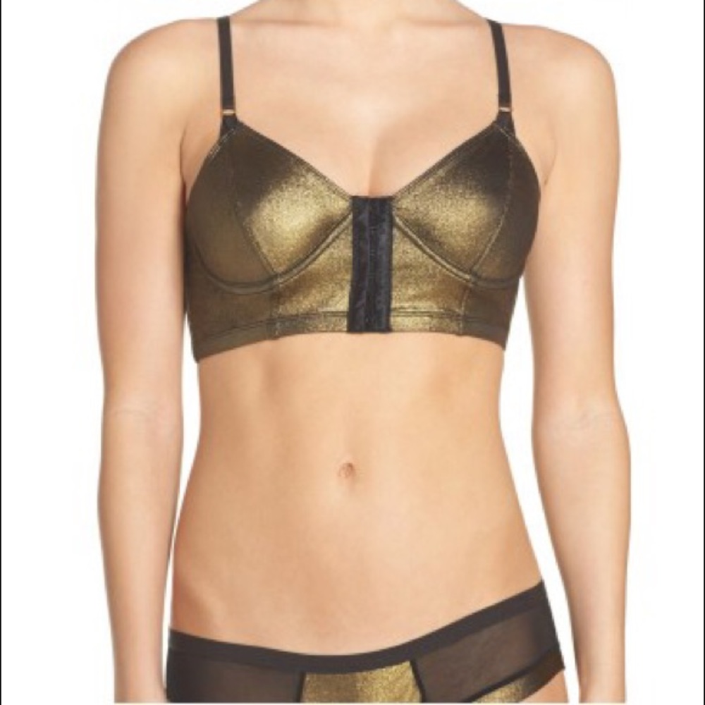 NWT Honeydew Intimates Gold Bra & Hipster Sz Small